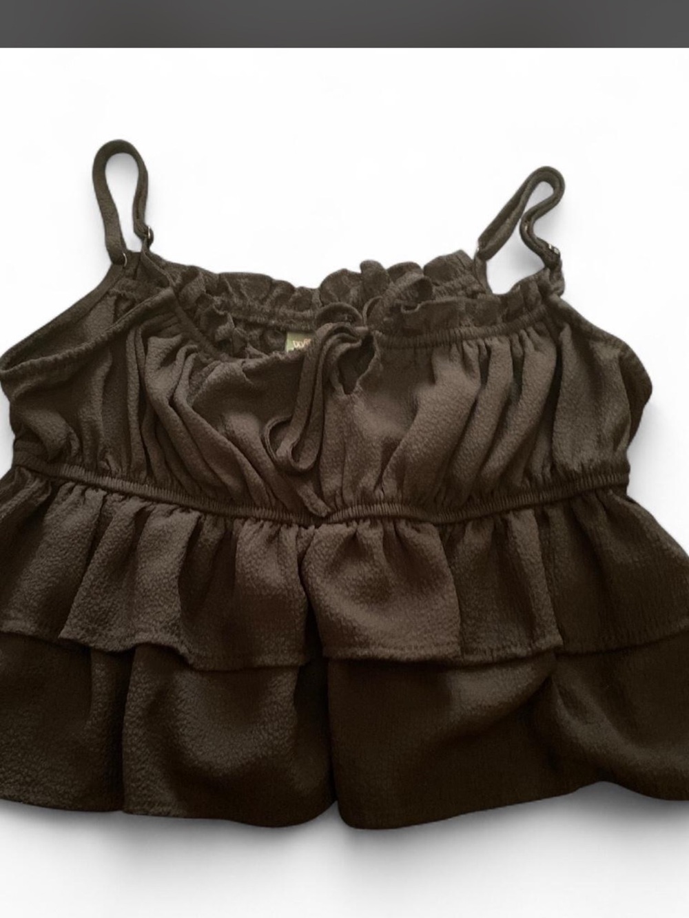 wild fable Olive Green Ruffle Crop Top